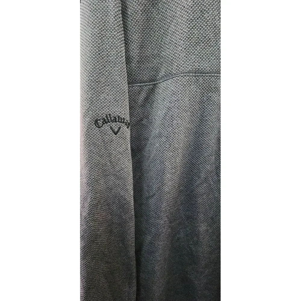 Callaway Midweight Waffle Knit Fleece 1/4 Zip Golf‎ Sweater XL Grey pullover